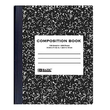 Bazic Products Bazic 508  W/R 100 Ct. Black Marble Composition Book  Case of 48 508
